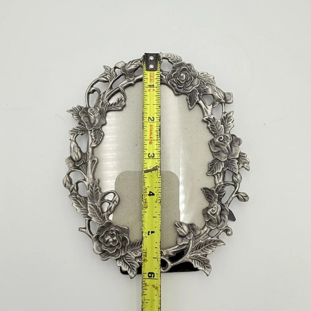 Vtg Ornate Metal Oval Picture Photo Frame 9